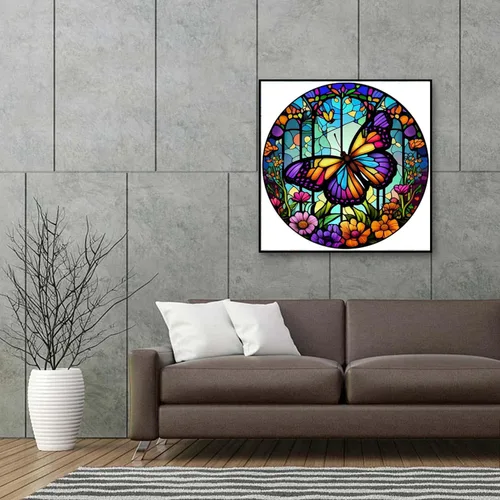 Vista 7 de KTHOFCY Kits de pintura de diamantes 5D para adultos y niños, bordado de mariposas con diamantes de imitación de punto de cruz, pinturas