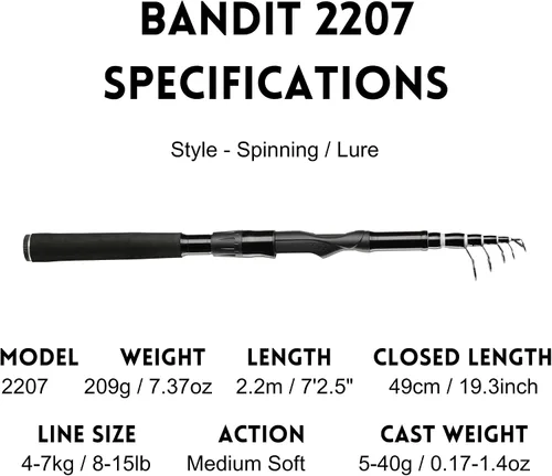 Vista 3 de Whistytwig Carbon Fiber Telescopic Fishing Rod - Portable Collapsible Design for Travel and Adventure - Versatile Saltwater and Freshwater Fishing