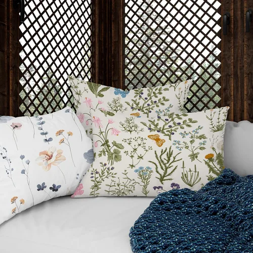 Vista 4 de Juego de 2 fundas de almohada decorativas de primavera coloridas de 18 x 18 pulgadas, fundas de almohada decorativas de primavera para exteriores
