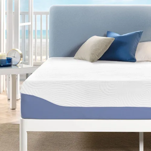 Vista 10 de Mellow Colchón de espuma viscoelástica con infusión de gel refrescante de 14 pulgadas, sueño firme medio y funda de tela transpirable, matrimonial