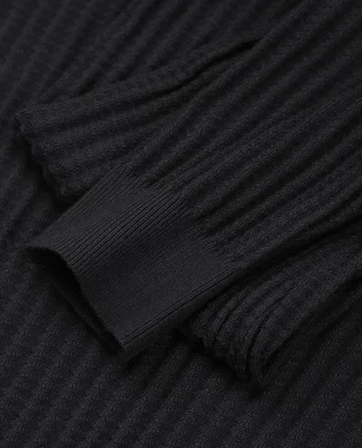 Vista 4 de Suéter de cuello alto para hombre, ajustado, cuello alto, suéter de manga larga, suéter térmico