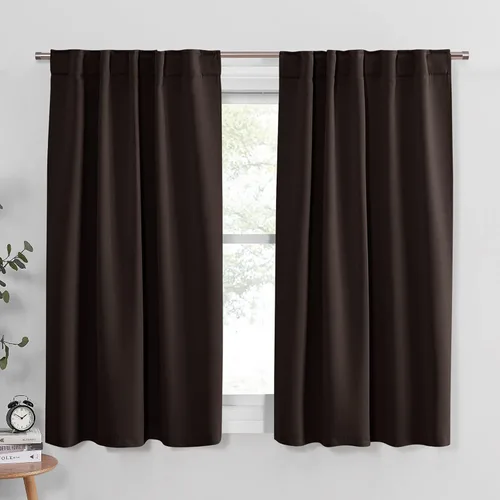 Vista 126 de PONY DANCE Cortinas cortas con aislamiento térmico para ventana pequeña, para guardería, baño, cocina, lavandería, caravana, sótano, 29 pulgadas