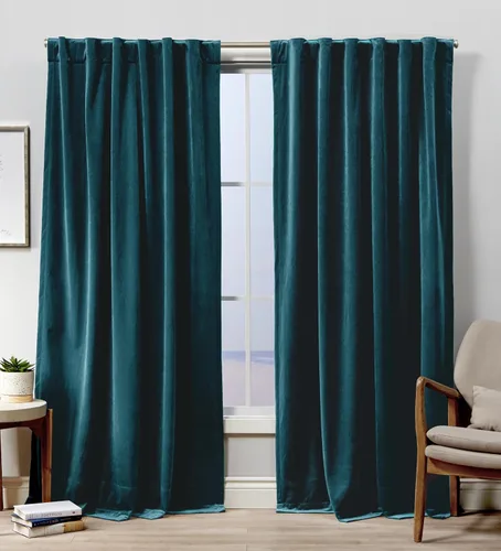 Vista 9 de Exclusive Home Cortinas de terciopelo con pestaña oculta en la parte superior, 52 x 108, blanco invierno, 2 paneles