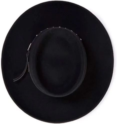 Vista 4 de Stetson Black Hawk Wool Felt Western Hat Crushable Gambler Crown