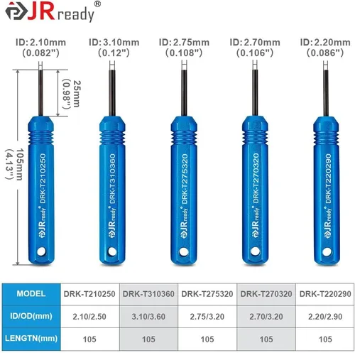 Vista 2 de JRready ST5228 Herramientas extractoras, kit de herramientas de extracción para JST/AMP .062 pulgadas/Molex .062 pulgadas y .093 pulgadas
