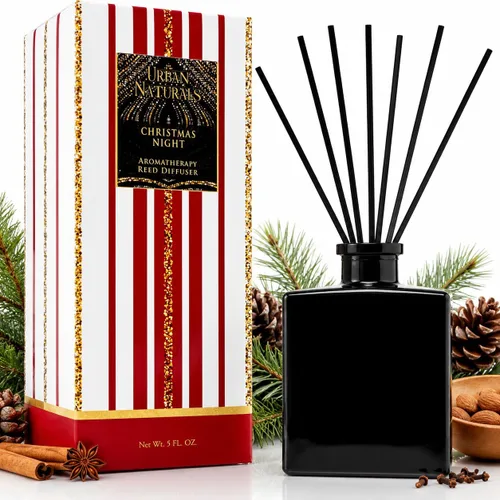 Vista 17 de Urban Naturals Balsam Forest - Juego de aceites difusores de varillas – Abeto Fraser, hoja perenne, pino, cedro leñoso y sándalo – Botella de vidrio
