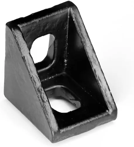 Vista 4 de Juego de 20 conectores de perfil de extrusión de aluminio de la serie 2020, 20 soportes de esquina, con 40 tuercas en T y tornillo hexagonal M5×8