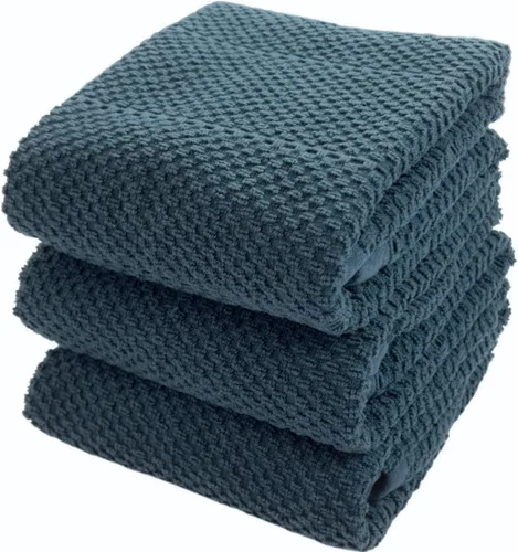 Vista 22 de Serafina Home Toallas de cocina de tamaño grande de color sólido negro: paño de 100 % algodón suave para limpieza y secado absorbente, con ribete