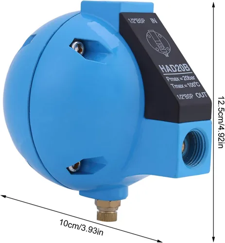 Vista 5 de Válvula de drenaje de condensado automática HAD20B, 1/2" 400L/H 20Bar válvula de drenaje de agua redonda mecánica para compresor de aire