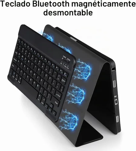 Vista 5 de Funda con teclado para Samsung Galaxy Tab A11+/ A9+ Plus 2025/2023 de 11 Negro