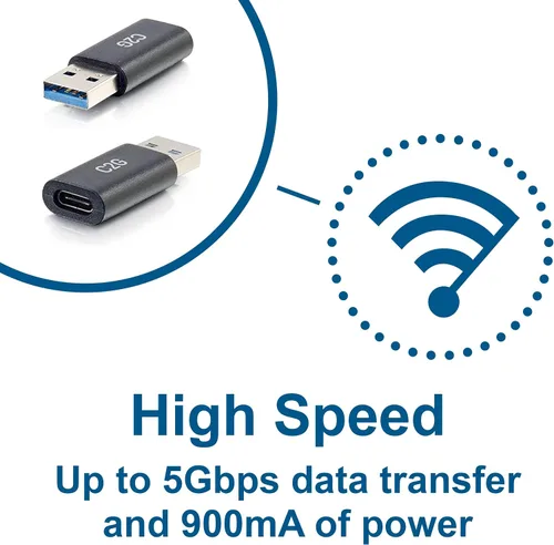 Vista 5 de C2G 54427 5Gbps hembra a USB-A macho SuperSpeed adaptador convertidor, negro