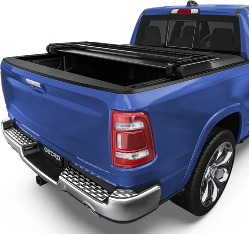 Vista 16 de OEDRO Cubierta rígida de cuádruple plegable para Dodge Ram 1500 2009-2018, para Ram 1500 Classic 2019-2024 con caja de 5.7 pies sin Rambox
