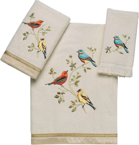 Vista 8 de Avanti Linens, toalla de baño con pájaros dorados