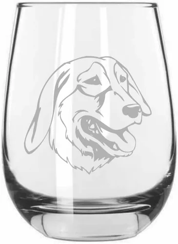 Vista 163 de Shar Pei (chino) - Vaso de vino sin tallo grabado para perro, 15.25 onzas