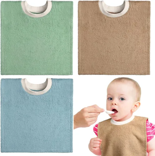 Vista 8 de Foaincore 3 piezas de cobertura completa para niños pequeños, baberos de bebé, baberos absorbentes de algodón toalla de rizo para niños pequeños