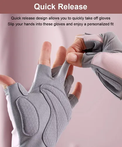 Vista 6 de SUJAYU Guantes de entrenamiento para mujer, guantes de gimnasio para mujer, guantes de gimnasio para entrenamiento, guantes de levantamiento