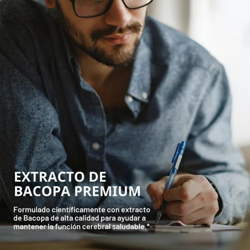 Vista 3 de Bronson Bacopa apoya la función cerebral saludable y el rendimiento mental, hierba tradicional, sin OGM, 90 cápsulas vegetarianas