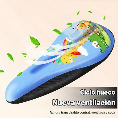 Vista 7 de Cojín de asiento de bicicleta para niños, funda de asiento de bicicleta para niños, cojín súper suave y cómodo, ajuste universal para bicicletas