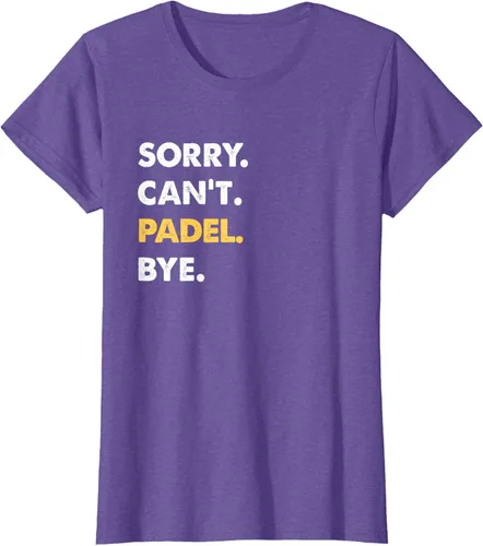 Vista 23 de Sorry Can't Padel Bye Funny Camiseta de Padel, Negro