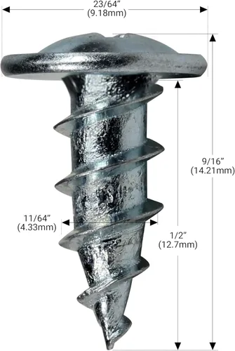 Vista 2 de Rok - Paquete de 100, tornillo de cabeza estándar, rosca Truss, número 8 x 1/2 pulgada, para trabajo en madera, MDF zinc