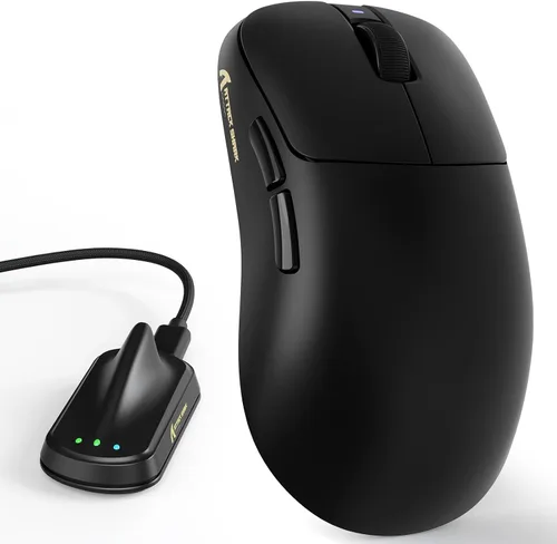 Vista 13 de MAMBASNAKE Ratón inalámbrico para juegos Attack Shark V2 AIR 8K, 1.83 oz Tinta negra y cinta
