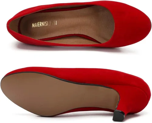 Vista 5 de Zapatos clásicos de tacón bajo con punta redonda para mujer