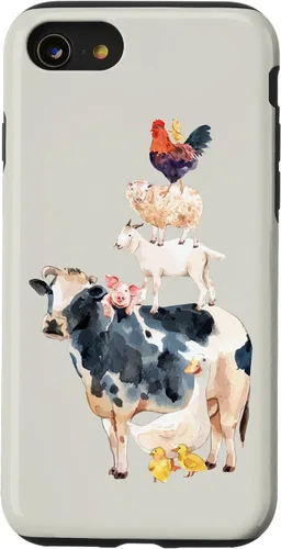 Vista 18 de Cute Animals Cow Chicken Pig Farmer Animal Lover Case for iPhone 17