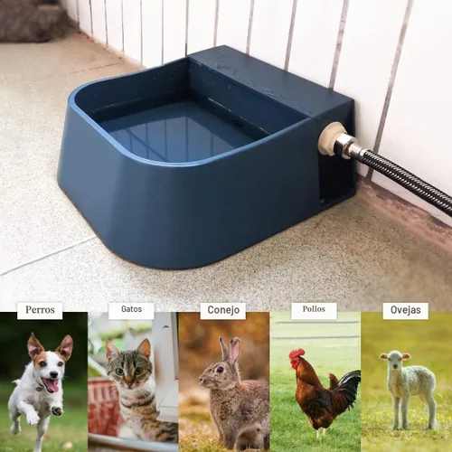 Vista 7 de Cuenco de agua automático para perro para grifo macho GHT de 3/4 pulgadas, dispensador de agua de llenado automático para exteriores de 2 litros