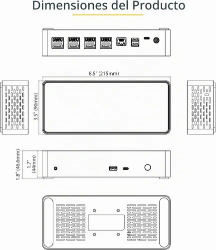 Vista 11 de StarTech - Base USB-C Quad 4K, MacBook Pro/Air M1-M4 y Windows, 100 W, HDMI