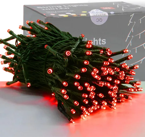 Vista 12 de Iluminación del hogar de 66 pies. Mini luces decorativas de Navidad de 200 luces LED de alambre verde, luces de hada estrellada enchufables, 8 modos