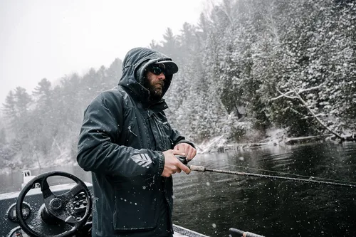 Vista 6 de Whitewater Great Lakes - Chaqueta de pesca impermeable y resistente al viento con nailon Ripstop