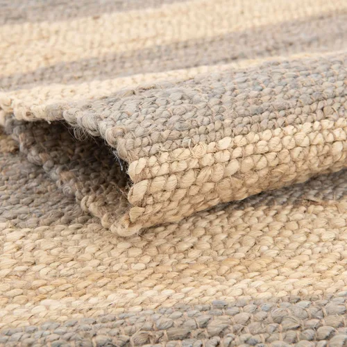 Vista 4 de Unique Loom Alfombra trenzada de la colección de yute – Bina (2' 2" x 3' 1", rectangular, gris marfil)