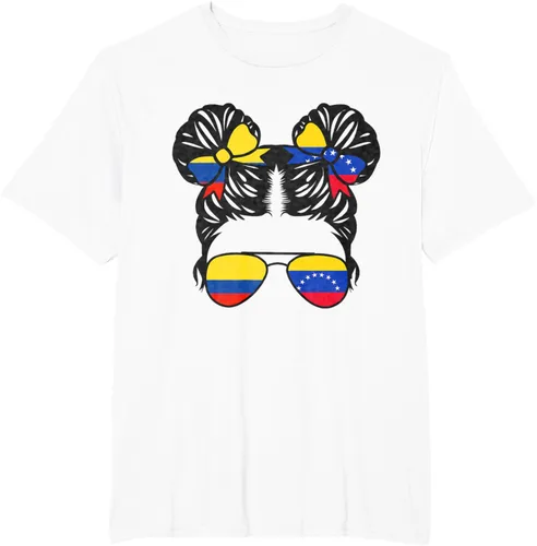Vista 13 de Camiseta Half Colombian Half Venezolan Girl Colombia Kids Heritage, Gris