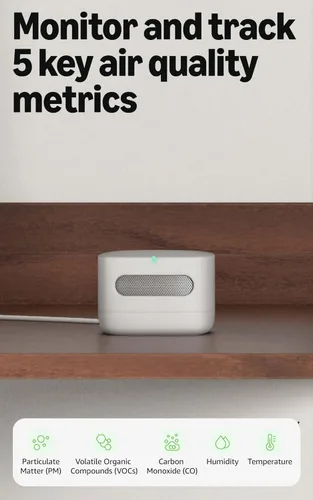 Vista 4 de Amazon Smart Air Quality Monitor - Conoce la calidad del aire, Compatible con Alexa