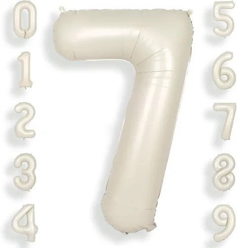 Vista 45 de SUWEN Globos de helio grandes de 102 cm (40 pulgadas) con letra S en color crema. Globos grandes de papel de aluminio con letra en helio, de A a Z.