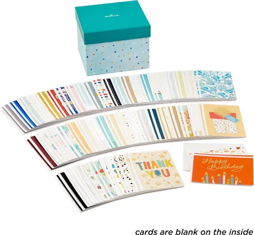 Vista 8 de Hallmark Conjunto en caja de tarjetas de felicitación en blanco surtidas para todas las ocasiones con organizador de tarjetas