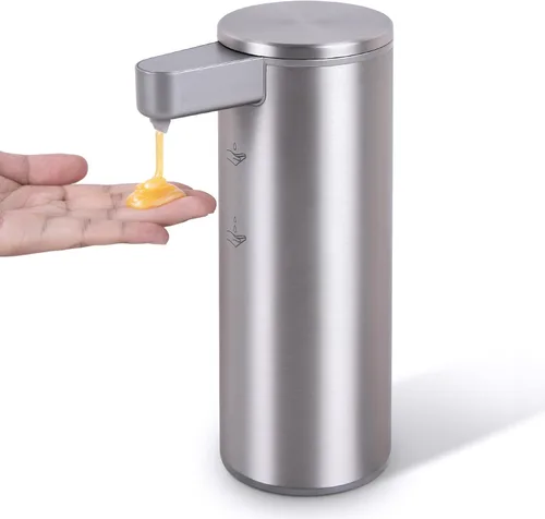 Vista 8 de Dispensador automático de jabón de acero inoxidable con sensor, dispensador de jabón infrarrojo, eléctrico, IPX5, impermeable, USB-C, sensor de Negro