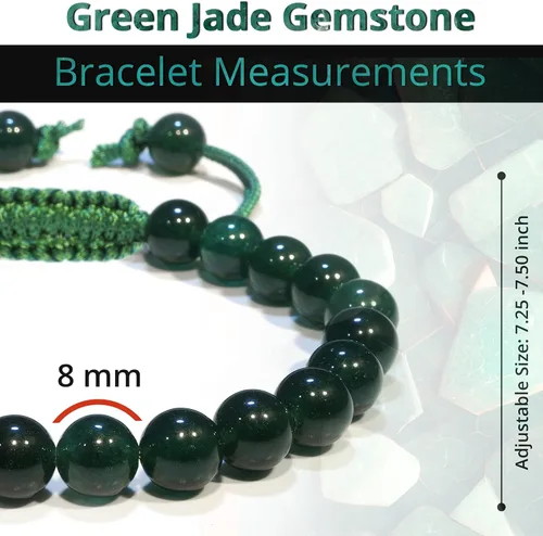 Vista 282 de Adjustable Crystal Bracelet – Gemstone Bead Bracelet with Adjustable Macrame String – Chic Gemstone Bracelet for Men and Women – 8mm Round Healing