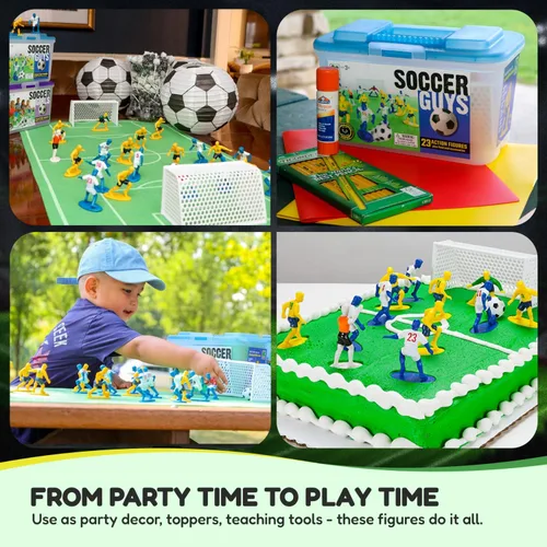 Vista 6 de Set de muñecos de fútbol Kasey Kids con 2 equipos completos y más para inspirar la imaginación con juego sin fin (para niños de 3 años o más)