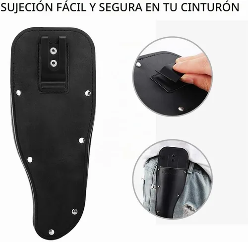 Vista 6 de Housolution Funda para Podadora de Jardín, Funda para Podadora, Funda de Cuero PU Premium, Estuche Protector Vaina para Tijeras de Podar de Negro