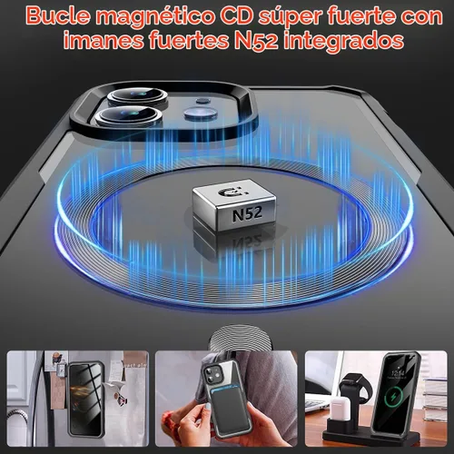 Vista 4 de Funda magnética para iPhone 11 con [CD Loop + Protector de pantalla de privacidad], [Protección contra caídas de grado militar] Protector