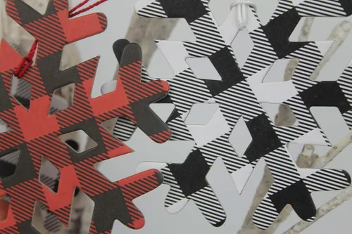 Vista 7 de Buffalo plaid snowflake ornament decorations...paper+chipboard [3 sizes to choose]