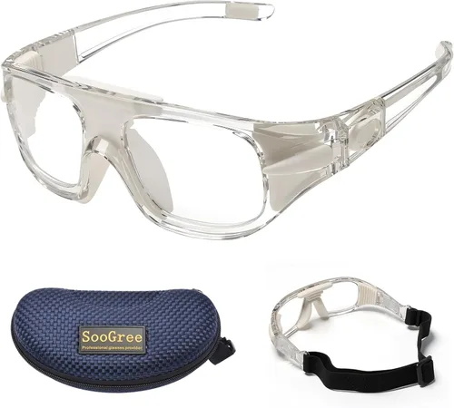 Vista 12 de SooGree Gafas Deportivas de Squash y Racquetball, Gafas de Baloncesto, Correa Ajustable, Resistente al Impacto 8035 negro