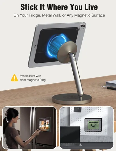 Vista 7 de Nillkin Soporte adhesivo delgado para iPad, soporte multiángulo para tablet con parte trasera magnética para iPad/Galaxy Tab y todas las tabletas