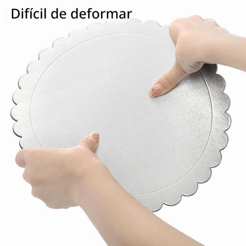 Vista 4 de Tebery Paquete de 15 tablas redondas para tartas, platos de cartón resistentes de 10 pulgadas, círculos de pizza a prueba de grasa para postres