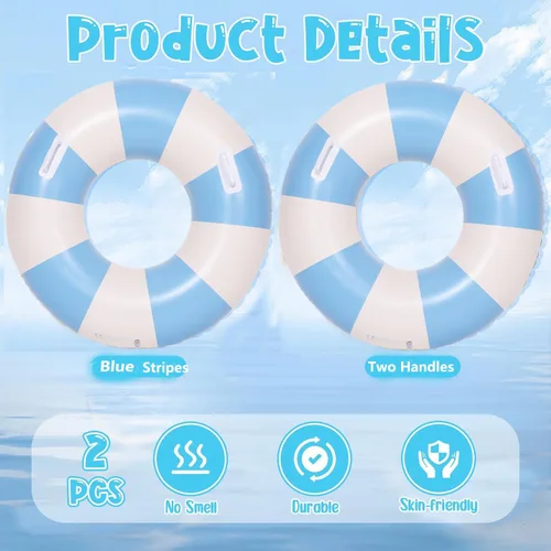 Vista 4 de Flotadores inflables de piscina para adultos, flotadores inflables para anillo de natación para adultos, balsa de piscina inflable para verano