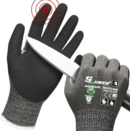 Vista 12 de Guantes de trabajo de invierno Schwer FreezeGuard-X para hombres y mujeres, guantes resistentes a cortes ANSI A9 para protección extrema, guante