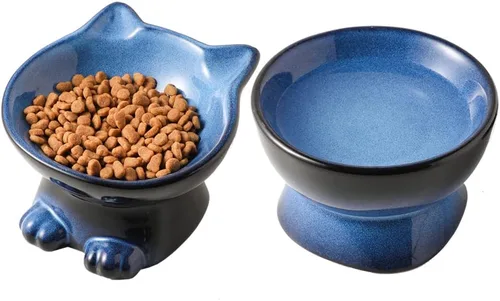 Vista 15 de Nihow Ceramic Basic Cat Bowls: cuenco para gatos de 5 pulgadas para alimentos y agua Food Grade Cat Dish for Small-Sized Cat - Microwave &