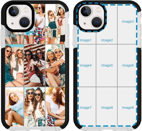 Vista 8 de Funda de teléfono personalizada para iPhone 15, diseño de collage de múltiples imágenes, resistente a los golpes, funda protectora de TPU suave