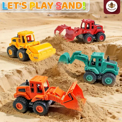Vista 4 de Beestech Camión de construcción de juguetes para niños pequeños de 3, 4 y 5
